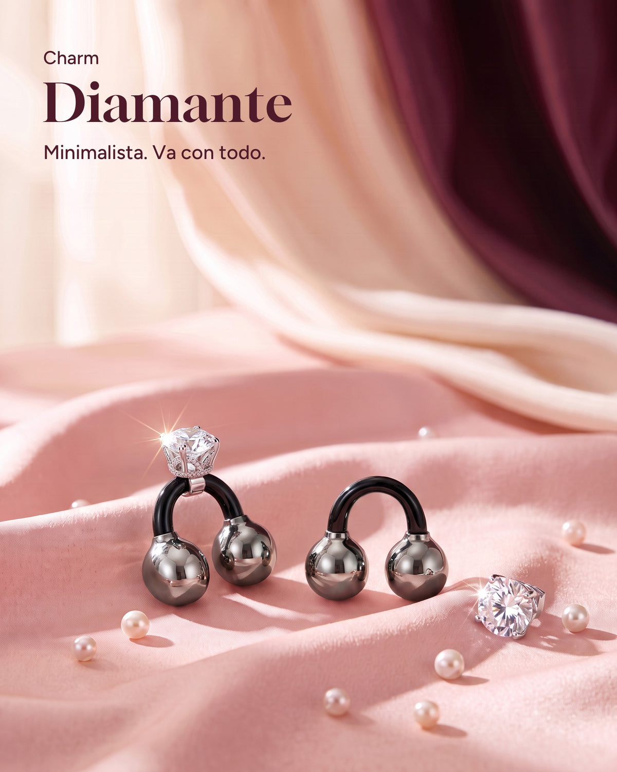 Solitaire charm pair for Nacary earbuds
