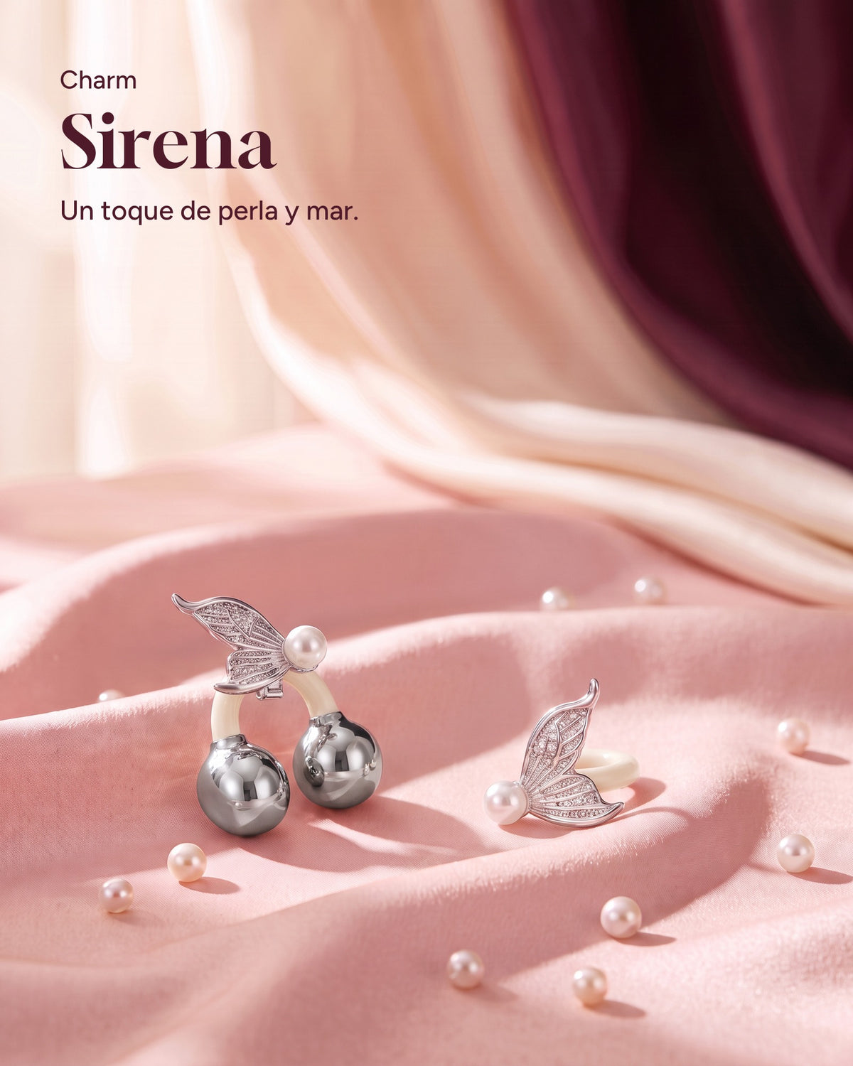 Mermaid Pearl charm pair for Nacary earbuds